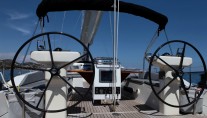 Sailing yacht SHOOTING STAR -  Double steering wheels on deck